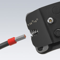 Self-Adjusting Crimping Pliers for end sleeves (ferrules) with front loading